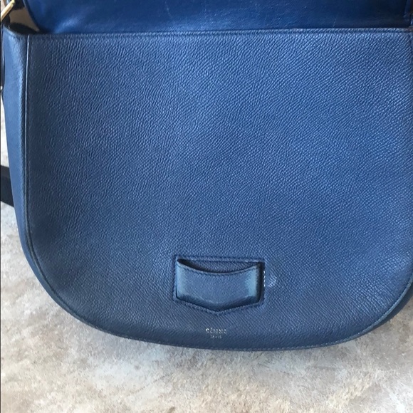 Celine Grained Calfskin Compact Trotteur navy - Picture 3 of 12